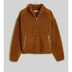Faux Shearling Half-Zip Pullover